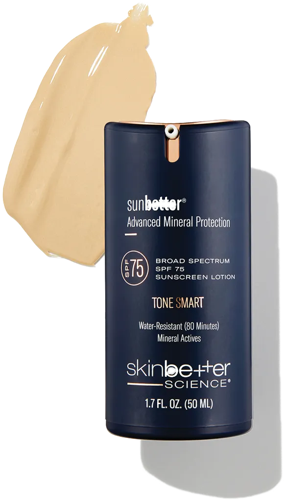 SkinBetter Science sunbetter TONE SMART SPF 75 Sunscreen Lotion bottle.