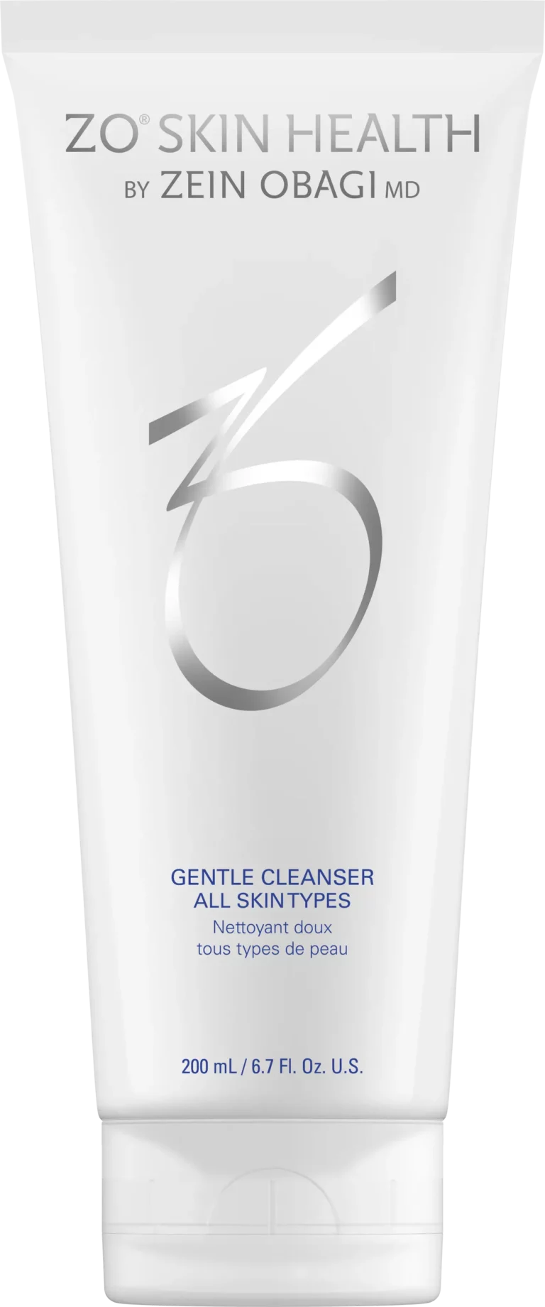 Tall white ZO Skin Health Gentle Cleanser tube.